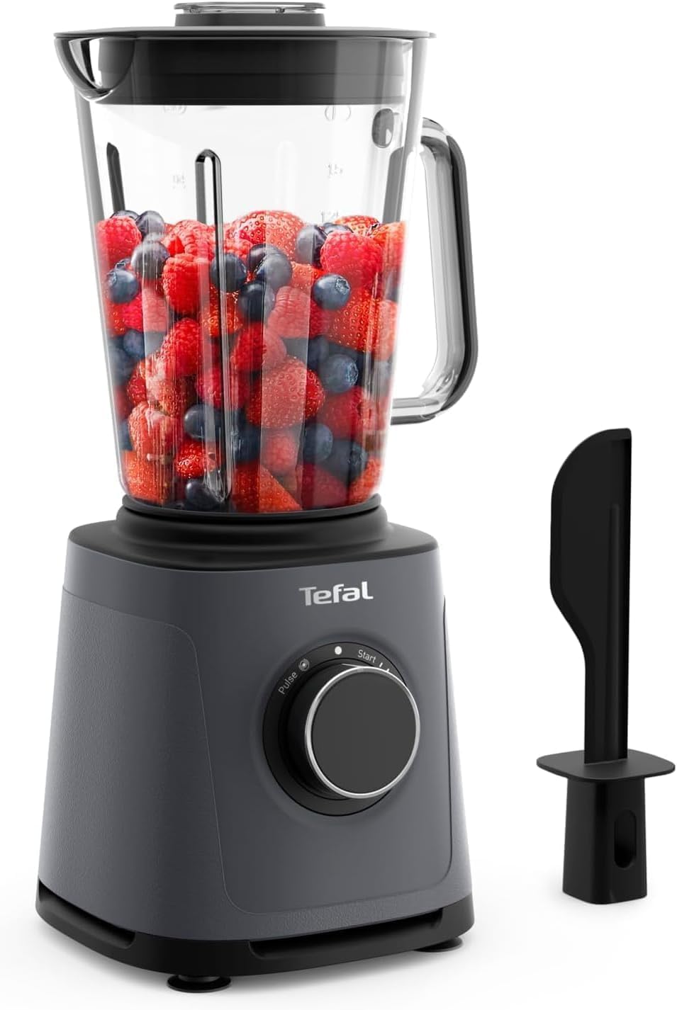 Tefal PerfectMix Essential Hochgeschwindigkeits-Standmixer, stufenlos einstellbare Geschwindigkeit, Pulsfunktion, abnehmbare Powelix-Klingen, hitzebes