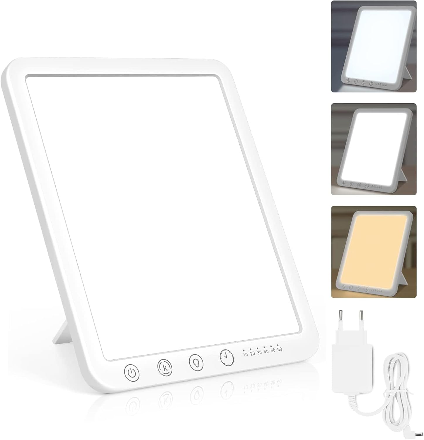 Tageslichtlampe 15000 Lux, UV-freie LED Lichttherapielampe Tageslicht, LED Daylight Lampe, Touch-Control Sonnenlicht Lampe, Vollspektrumlampe für Zuha