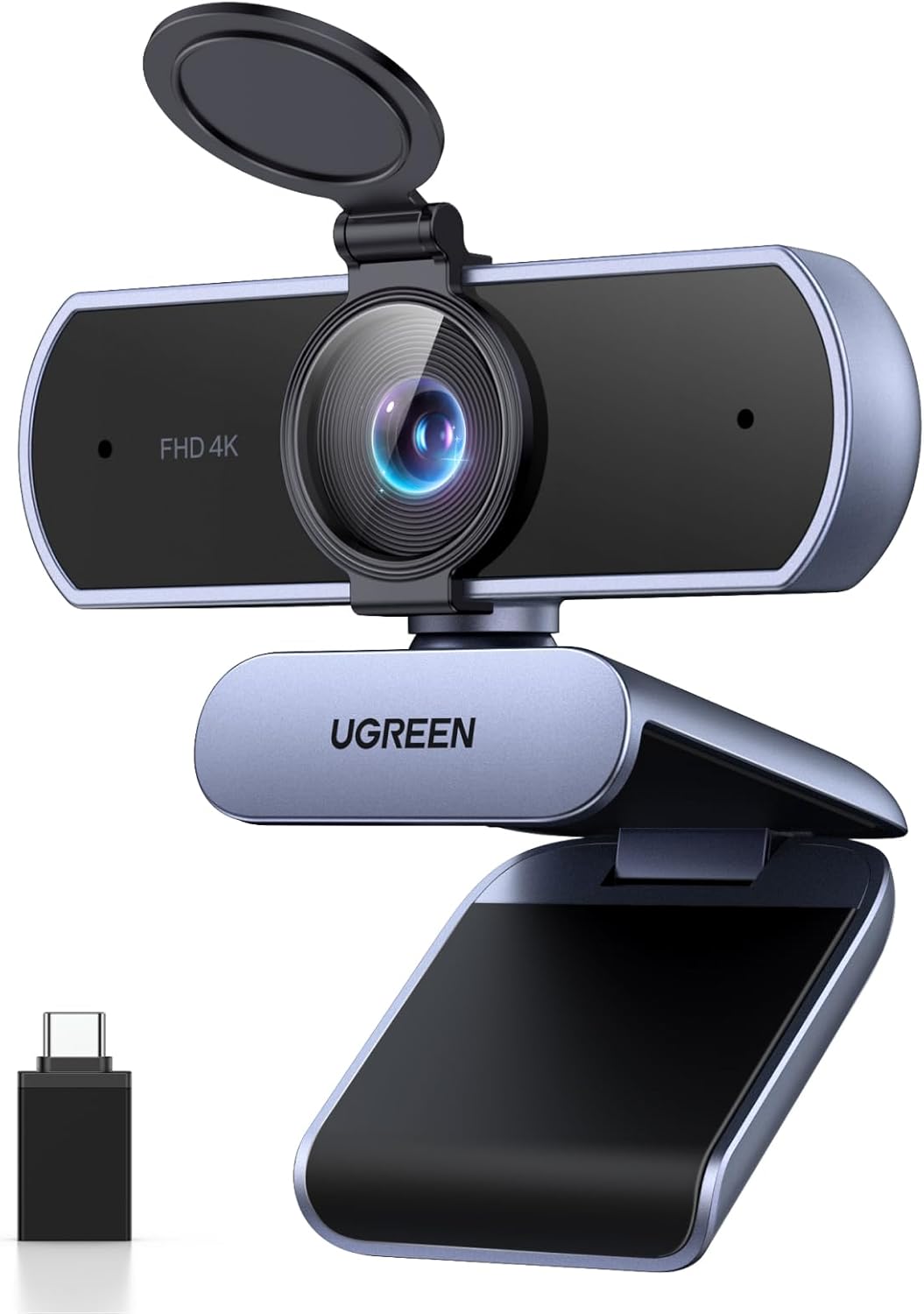 UGREEN FineCam Lite 4K, UHD Webcam 4K, Webcam mit Mikrofon und Objektivabdeckung