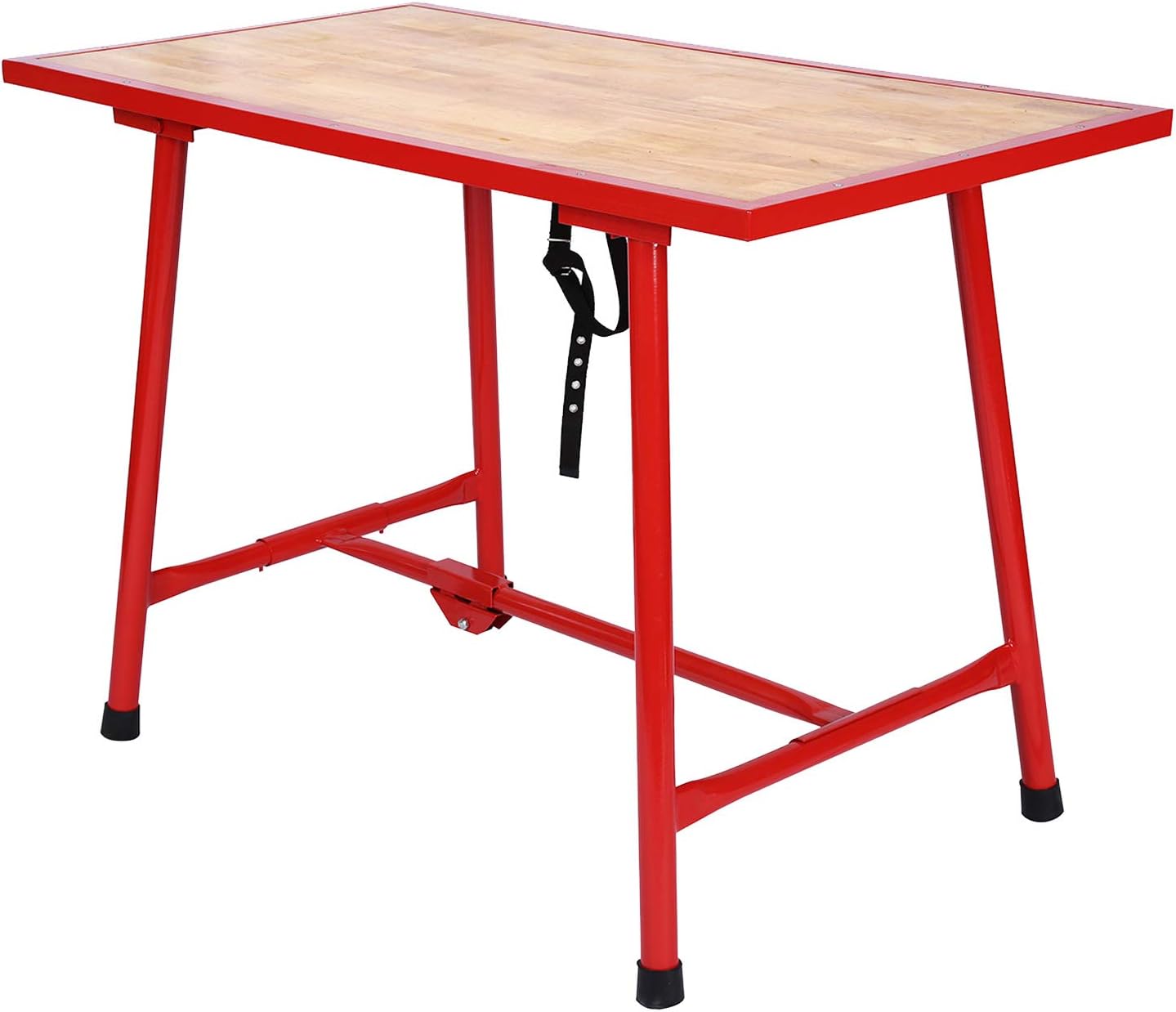 Wiltec Werkbank 120 x 62,5 x 83 cm klappbar, Werktisch faltbar, klappbarer Arbeitstisch bis 300 kg belastbar, Werkstatteinrichtung aus Stahl und Holz