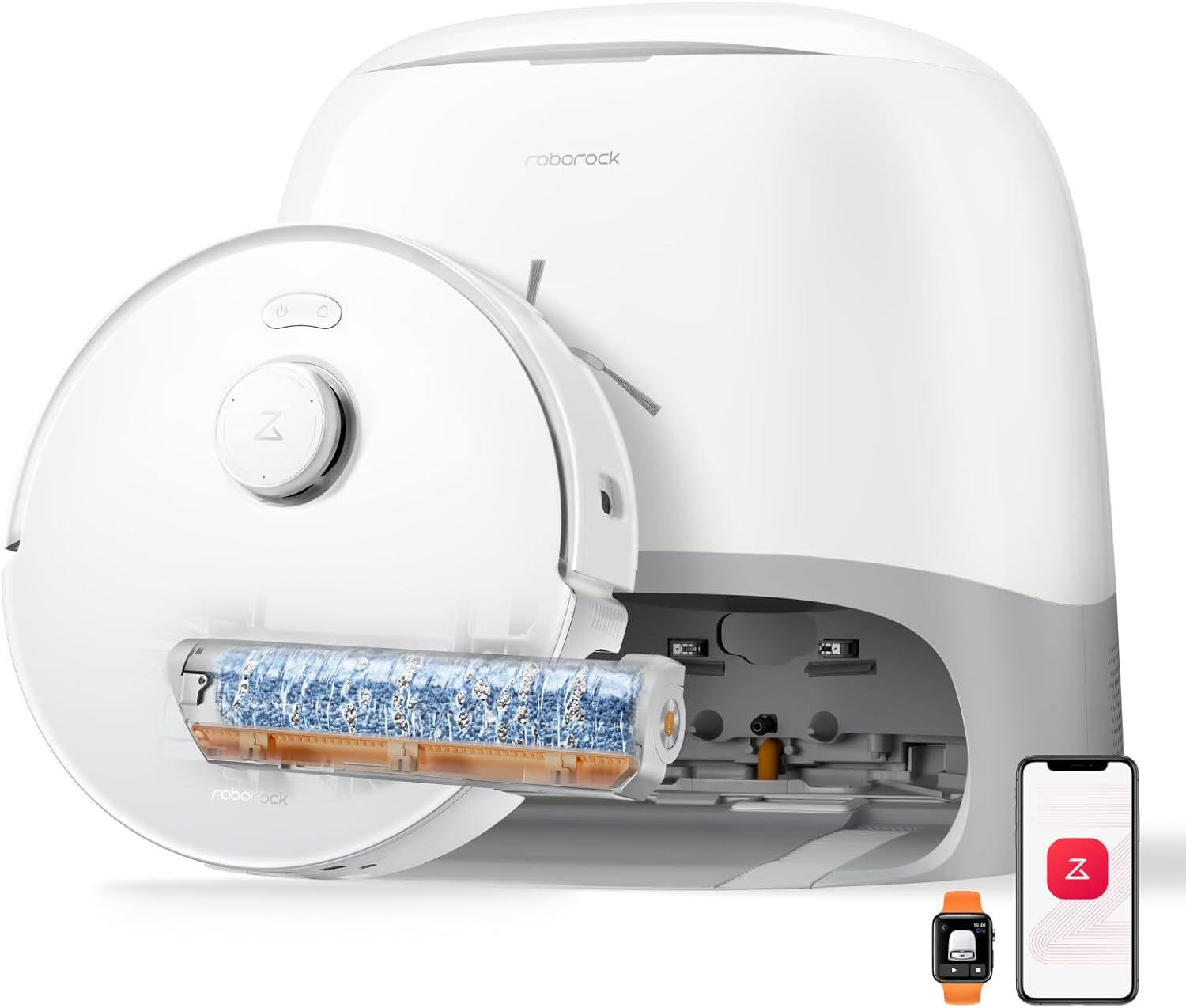 roborock Qrevo Curv 2 Flow Saugroboter mit Wischfunktion, SpiraFlow-Wischwalze mit Selbstreinigung, 20.000 Pa Saugkraft, Dual Anti-Tangle System, inte