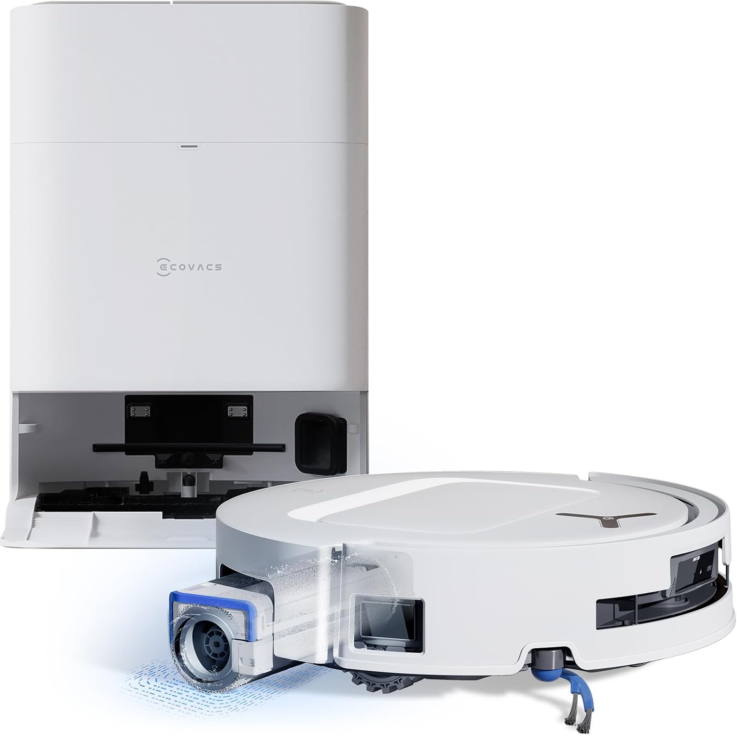 ECOVACS DEEBOT T80 Omni Saugroboter mit Wischfunktion, 18.000 Pa, OZMO Roller Wischwalze mit kontinuierlicher Frischwasser-Selbstreinigung, ZeroTangle