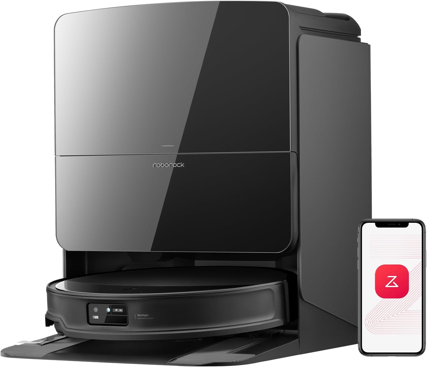 roborock Saros 10R Saugroboter mit Wischfunktion&amp;angebbarem Wischmopp, 22,000 Pa, 7,98cm Ultra-Slim Design, StarSight System 2.0, Zero-Tangle Syst