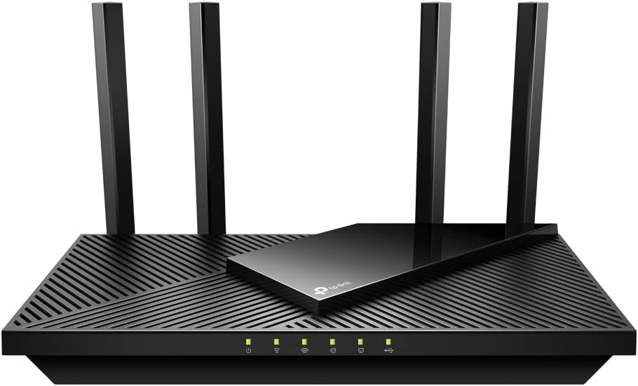TP-Link Archer AX55 Wi-Fi 6 WLAN Router, 2402 Mbit/s 5 GHz, 574 Mbit/s 2,4 GHz, 4 × Gigabit LAN-Ports, 1 × USB 3.0 Port, unterstützt Keine DSL-Funktio